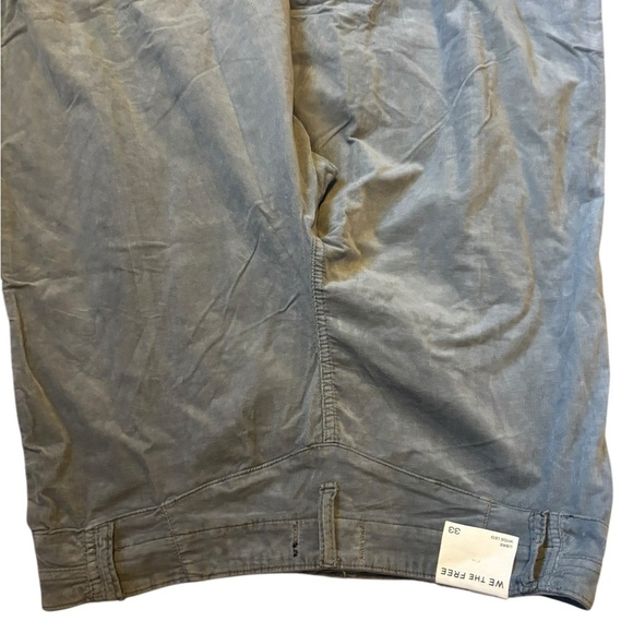 NWT We The Free People Libre Wide Leg Cord Jeans Light Gray Mockingbird Size 33 - Picture 7 of 10